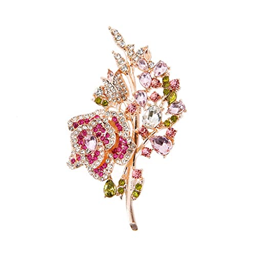 Schmuck Brosche für Damen Damen Corsage Temperament Blume Zirkonia Pins Abendessen Kleid Zubehör Rose Brosche weiblich von LJQZFWXX