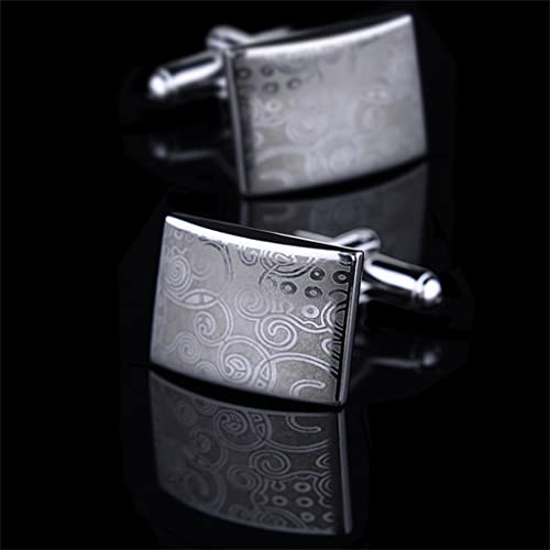 Schmuck Herren Manschettenknöpfe Schmuck Muster Hemd Herren Silber Metall Manschettenknöpfe Knopf Gast Manschettenzubehör (A 20 * 14 mm) (A 20 * 14 mm) von LJQZFWXX