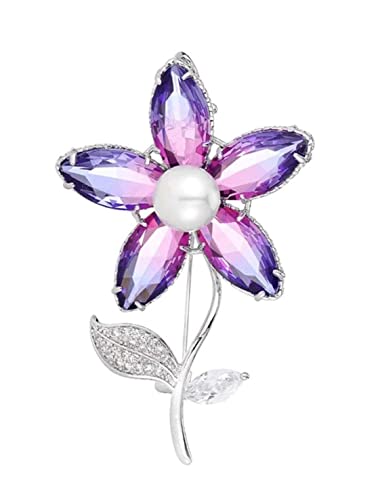 Sonnenblume Pin Schal Schal Einfache Corsage Damenaccessoires Exquisite Broschen Broschen für Frauen (Blau: Lila, Größe: 6,2 * 3,9 cm) (Lila 6,2 * 3,9 cm) von LJQZFWXX