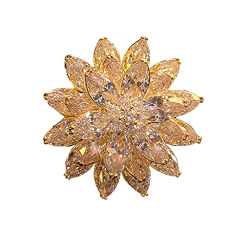 Temperament Blume Strass Seide Schal Knopf Pullover Mantel Pin elegante Brosche weibliche Corsage Zubehör weiblich (B (B wie das Bild zeigt) von LJQZFWXX