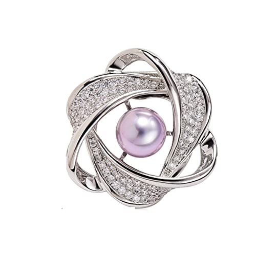 Vintage Strass Blume Schal Schnalle Perle Kristall Ring Frauen Hohl Schals Brosche Schmuck Zubehör (Argento Ljusgr) von LJQZFWXX