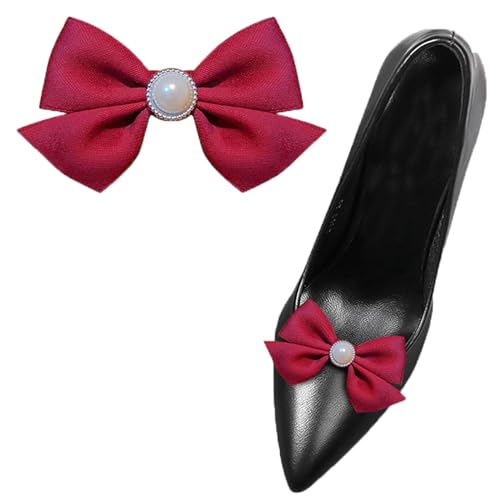 LJRPUPY Elegante Schuh-Clips, abnehmbare Schuhschnalle, Schuhdekorationen für Damen, Pumps, flache Absätze, Satin von LJRPUPY