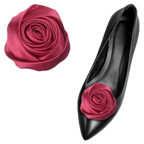 LJRPUPY Elegante Schuhschnallen mit Blumen-Motiv, für Hochzeit, Party, Schuhe und Kleider, Dekorationen für Damen und Mädchen, Satin von LJRPUPY