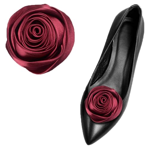 LJRPUPY Elegante Schuhschnallen mit Blumen-Motiv, für Hochzeit, Party, Schuhe und Kleider, Dekorationen für Damen und Mädchen, Satin von LJRPUPY