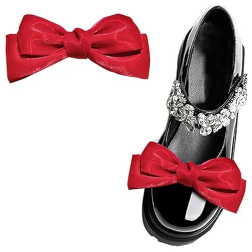 LJRPUPY Elegante Schuhschnallen mit Schleife, abnehmbare Schuh-Clips, elegantes Schuhzubehör, Clips für Damen und Mädchen, Satin von LJRPUPY