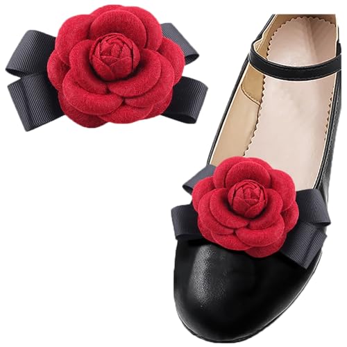 LJRPUPY Schuhclips mit Schleife, Blume, Schuhschnalle, Verzierungen für Damen und Mädchen, Satin von LJRPUPY