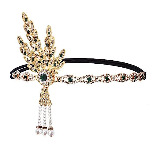 LJRPUPY Strass Haarband 1920er Jahre Kopfschmuck Flapper Stirnband Great Gatsby Kopfschmuck Haarschmuck für Damen von LJRPUPY