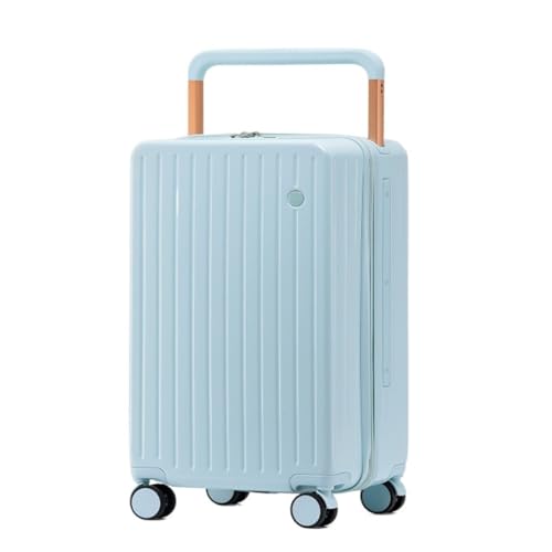 LJSPTU Koffer Breiter Trolley-Koffer, Passwort-Koffer for Damen, 20-Zoll-Herrenkoffer mit Universalrad, Trolley-Koffer Suitcase (Color : Blue, Size : 20in) von LJSPTU