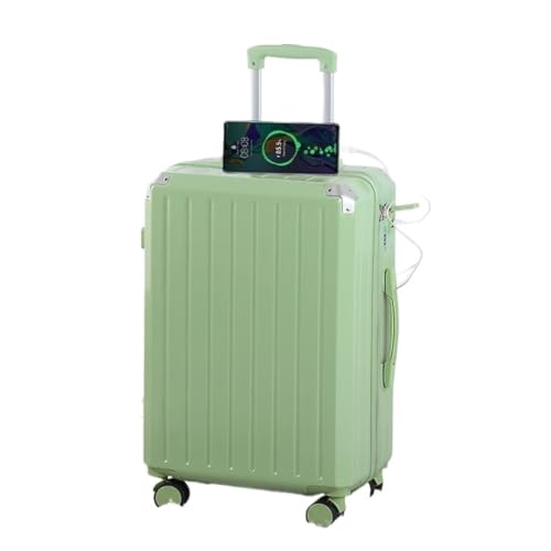 LJSPTU Koffer Ladekoffer, Trolley-Koffer for Herren Und Damen, Robustes Und Verschleißfestes 20-Zoll-Passwortfeld Suitcase (Color : Green, Size : 24in) von LJSPTU