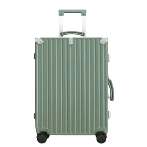 LJSPTU Koffer Retro Trolley Case Universal Rad Aluminium Rahmen Gepäck 20 Zoll Boarding Case Herren Gepäck Damen Suitcase (Color : Green, Size : 26in) von LJSPTU