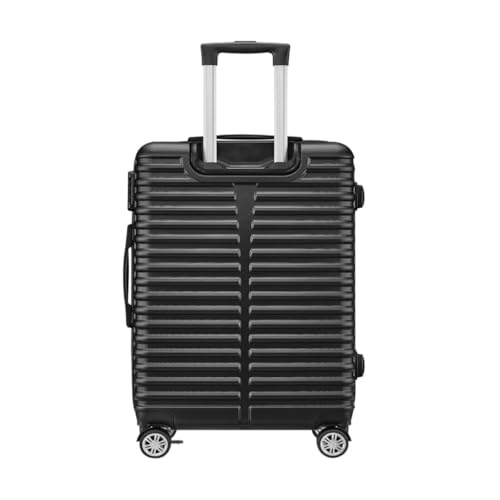 LJSPTU Koffer Trolley-Koffer mit Aluminiumrahmen, Universalräder, 24-Zoll-Trolley-Koffer, 26-Zoll-Koffer for Männer und Frauen Suitcase (Color : Black, Size : 28in) von LJSPTU