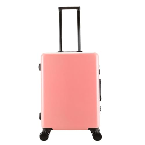 LJSPTU Koffer Trolley-Koffer mit Aluminiumrahmen, Universalräder, 24-Zoll-Trolley-Koffer, 26-Zoll-Koffer for Männer und Frauen Suitcase (Color : Pink, Size : 20IN) von LJSPTU