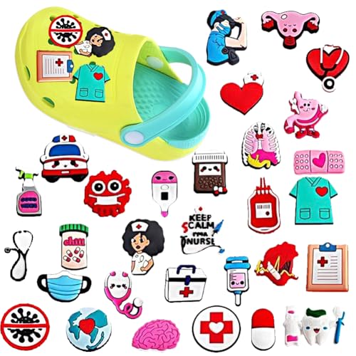 LJTXX 30 Stück Schuh Charms Schuhanstecker, Krankenschwester Schuhanstecker, Nurse Anstecker Schuhschmuck Für Schuhe DIY, PVC Schuh Charms, Schuh-Charm für Kinder, Kinderpartys Geschenk LJTXX 30 Stück Schuh Charms Schuhanstecker, Krankenschwester Schuhanstecker, Nurse Anstecker Schuhschmuck Für Schuhe DIY, PVC Schuh Charms, Schuh-Charm für Kinder, Kinderpartys Geschenk von LJTXX