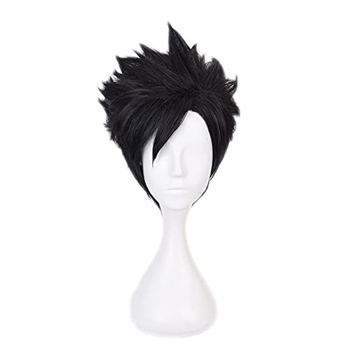 Haikyuu!! Tetsurou Kuroo Tetsurou Cosplay Perücke 30cm Kurz Schwarz Styled Hitzebeständiges Kunsthaar Kostüm Perücken + Perückenkappe von LJYNB