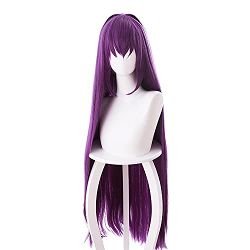 Spiel Fate Grand Order Lancer Scathach Cosplay Perücken FGO Lila Lange Gerade Hitzebeständiges Haar Halloween Party Kostüm Perücke von LJYNB