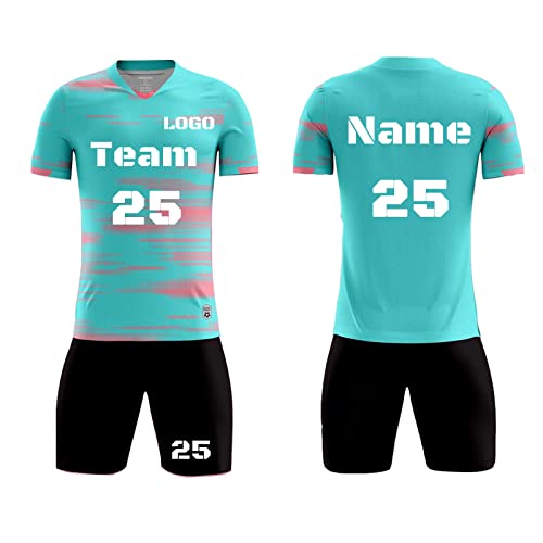 Benutzerdefiniert Fussball Trikot Kinder Fussball Trikot Set Jeder Name Nummer Team Logo - Fussball Trikot Jungen Männer Personalisierte Fussball Shirt von LJYTMZ