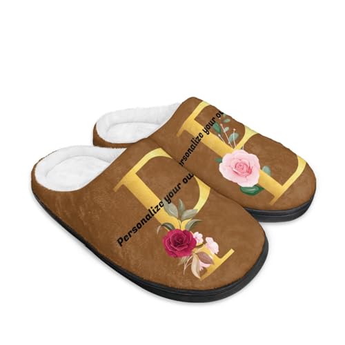 LJYTMZ Personalisierter Hausschuhe mit Foto Text, Plüsch Slippers Unisex Weiche Bequeme rutschfeste von LJYTMZ