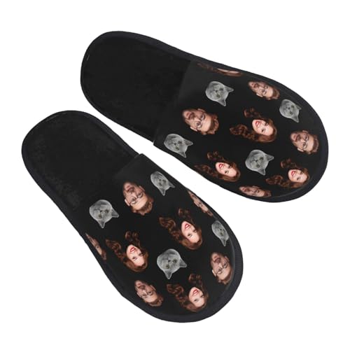 LJYTMZ Personalisierter Hausschuhe mit Foto Text, Plüsch Slippers Unisex Weiche Bequeme rutschfeste LJYTMZ Personalisierter Hausschuhe mit Foto Text, Plüsch Slippers Unisex Weiche Bequeme rutschfeste von LJYTMZ