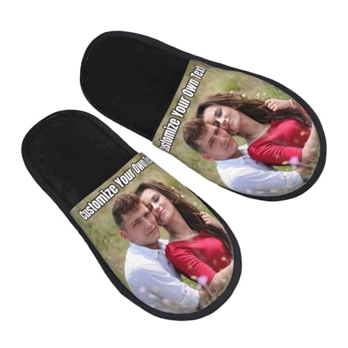 LJYTMZ Personalisierter Hausschuhe mit Foto Text, Plüsch Slippers Unisex Weiche Bequeme rutschfeste LJYTMZ Personalisierter Hausschuhe mit Foto Text, Plüsch Slippers Unisex Weiche Bequeme rutschfeste von LJYTMZ