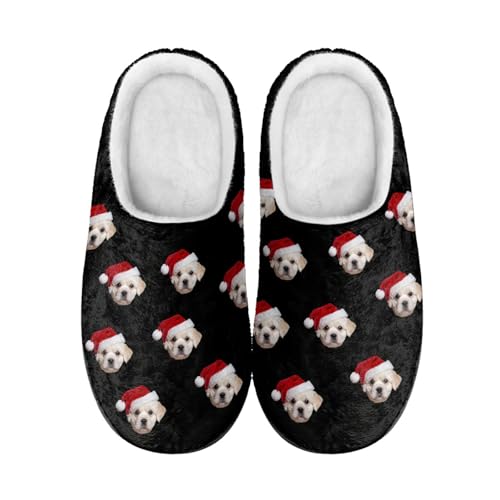 LJYTMZ Personalisierter Hausschuhe mit Foto Text, Plüsch Slippers Unisex Weiche Bequeme rutschfeste von LJYTMZ