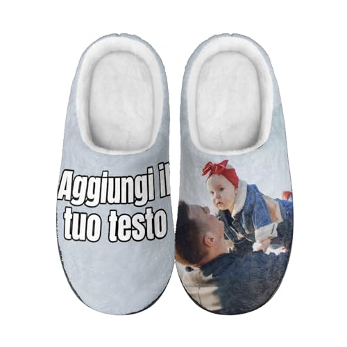 LJYTMZ Personalisierter Hausschuhe mit Foto Text, Plüsch Slippers Unisex Weiche Bequeme rutschfeste LJYTMZ Personalisierter Hausschuhe mit Foto Text, Plüsch Slippers Unisex Weiche Bequeme rutschfeste von LJYTMZ