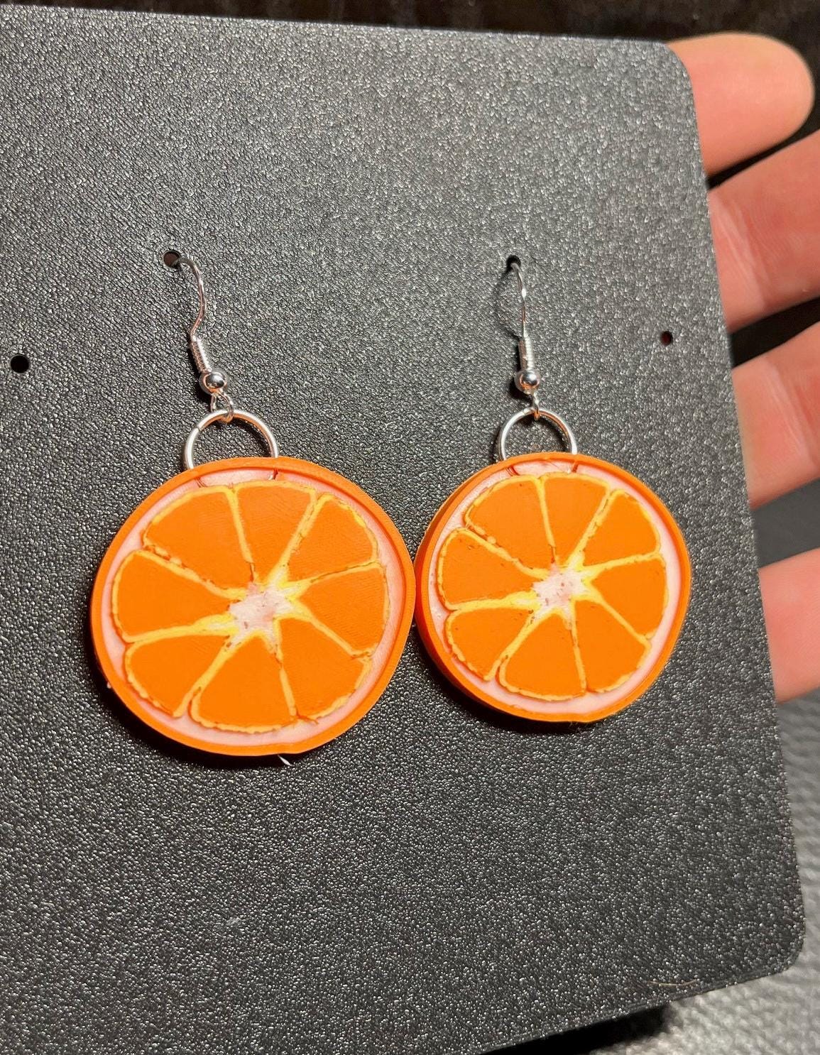 Ohrringe Orange/Earring Orange Slice 3D-Druck Party Sonne Strand Pool Sommer Fruit Cocktail von LJprintsDE