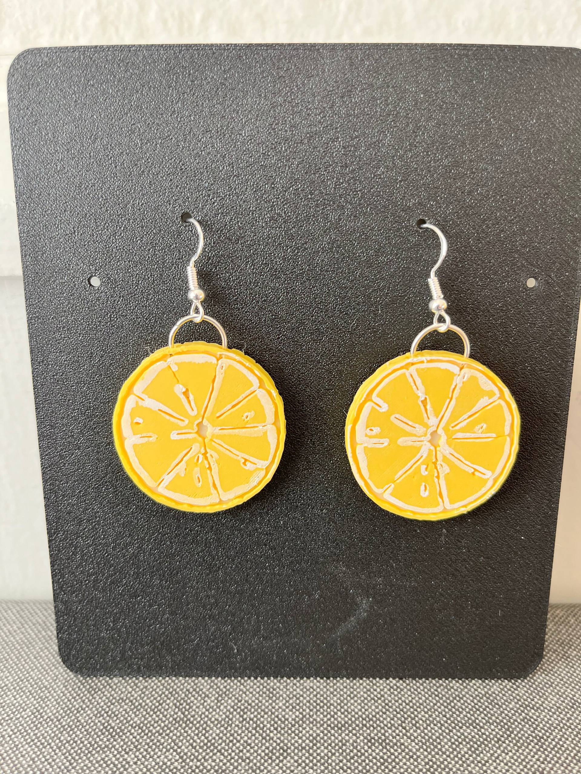 Ohrringe Zitrone/Earrings Lemon 3D-Druck 925Er Silber Party Sonne Strand Pool Sommer Fruit Cocktail von LJprintsDE