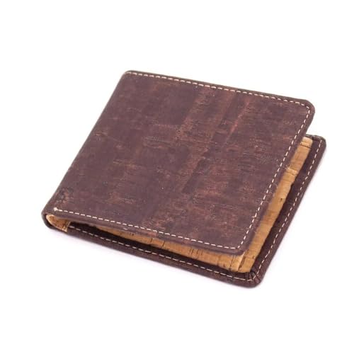LK Trend & Style Kork-Geldbörse für Herren, vegan, braun, 6 Kartenfächer, 11.5 x 9.5 cm von LK Trend & Style