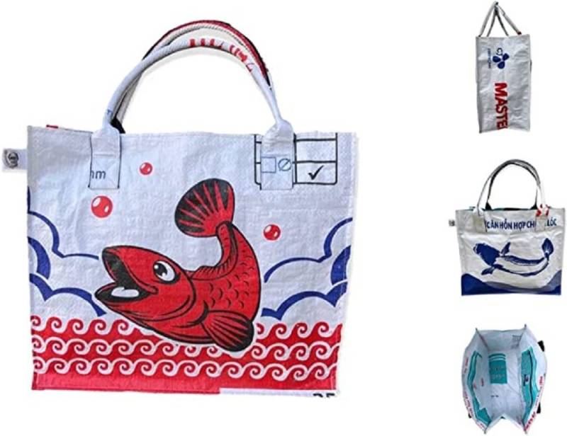 LK Trend & Style Einkaufsshopper Einkaufstasche aus recyceltem Reissack BEADBAGS, Mach dein Statement auf so außergewöhnlich Art Sichtbar! von LK Trend & Style