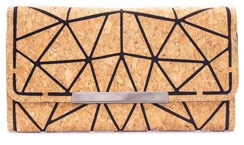 LK Trend & Style Geometrisches Kork-Portemonnaie mit Metallverschluss, Kartenhalter mit großer Kapazität, 19 x 10 x 3 cm LK Trend & Style Geometrisches Kork-Portemonnaie mit Metallverschluss, Kartenhalter mit großer Kapazität, 19 x 10 x 3 cm von LK Trend & Style