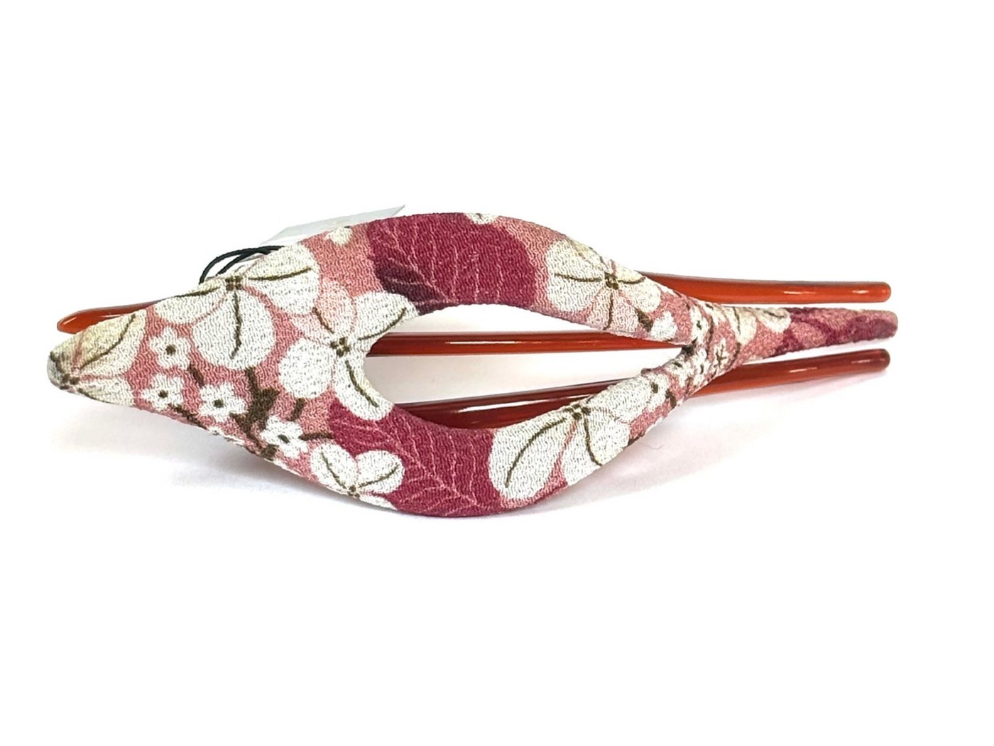 LK Trend & Style Haarclip Finch ist ein schlanker Clip mit Blumenmuster, durch die schlanke Länge greift die Spange viel Haar, Kimono Clip steht für Qualität, jeder Clip kann je nach Schnitt des Stoffes variieren, Unikat von LK Trend & Style