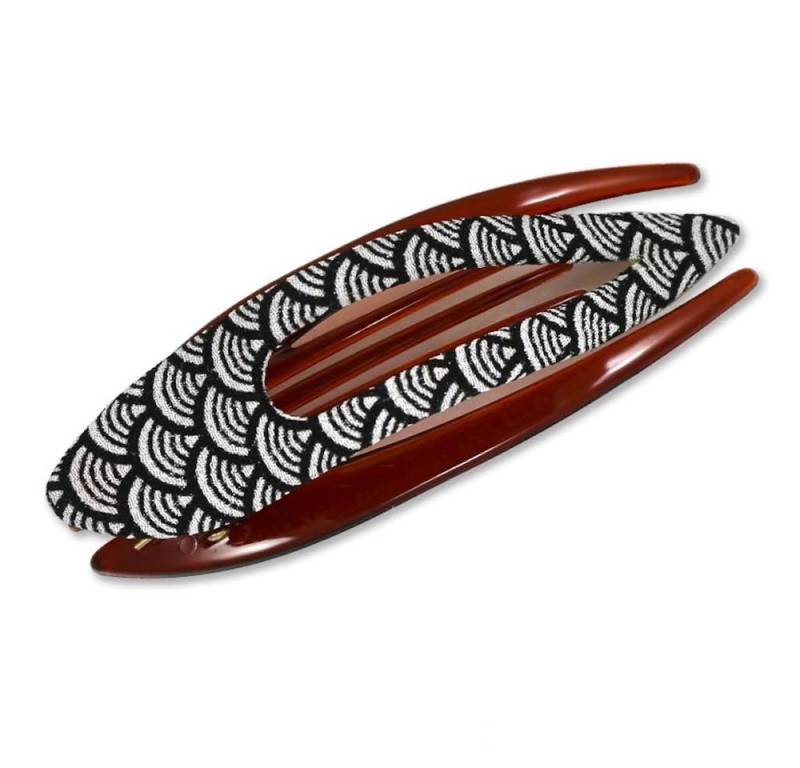 LK Trend & Style Haarclip Spange mittlerer Bogen für hochgesteckte Haare, wunderschön zum Dirndl, Jeans, Sommer Kleid, sehr vielseitig, Spange mit Stoff Überzug von LK Trend & Style