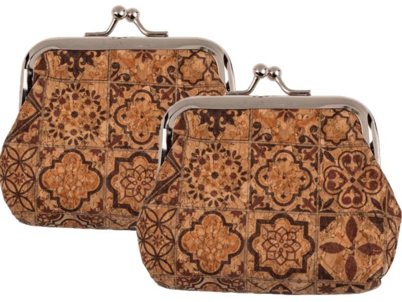 LK Trend & Style Mini Geldbörse aus Kork mit Mandala Motiv 2 Stück (Boho Style), Funktionalität trifft auf Stil von LK Trend & Style