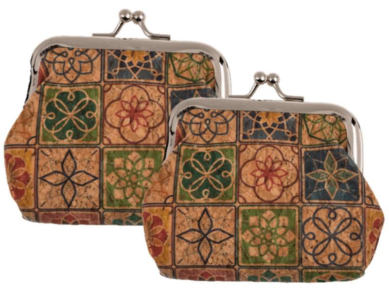 LK Trend & Style Mini Geldbörse aus Kork mit Mandala Motiv 2 Stück (Boho Style), Funktionalität trifft auf Stil von LK Trend & Style