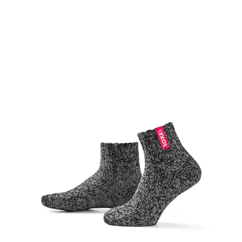 LK Trend & Style SOXS SOCKEN DUNKELGRAUE WOLLE DAMENSOCKEN SCARLET ROSE LABEL KURZSOCKE (37-41) von LK Trend & Style