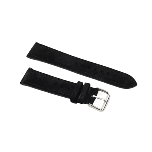 LKAMCBZMF Lederarmband, Uhrenarmband aus Wildleder, 20 cm, mehrere Größen, mehrfarbig, mit Montagewerkzeugen(Black,18mm) von LKAMCBZMF