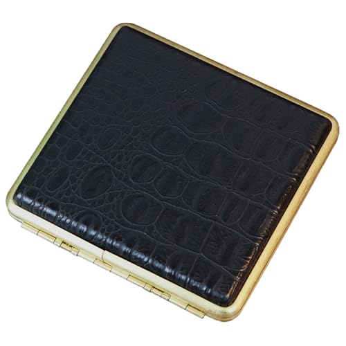 tragbare Zigarettenkartons mit Vintage-Metall, Messinggehäuse, 20 Kapazität, doppelseitiger Federclip-Taschenhalter, Mehrfarbig(Black) von LKAMCBZMF