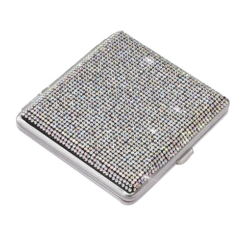 tragbare Zigarettenkartons mit Vintage-Metall, Metall-Kristall-Glitzer-Etui mit 20 Fächern, Mehrfarbig(Ab) von LKAMCBZMF