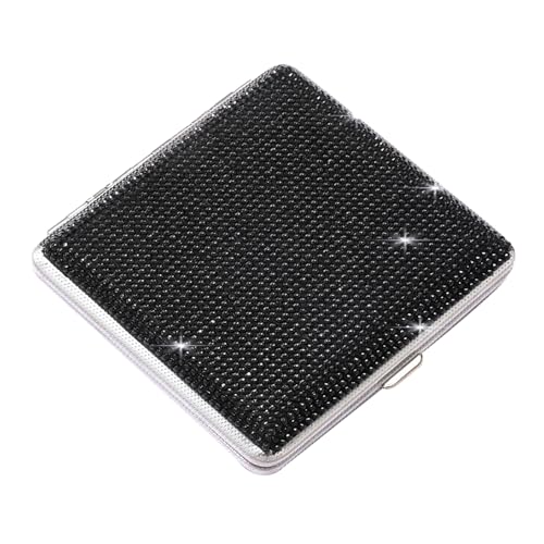 tragbare Zigarettenkartons mit Vintage-Metall, Metall-Kristall-Glitzer-Etui mit 20 Fächern, Mehrfarbig(Black) von LKAMCBZMF