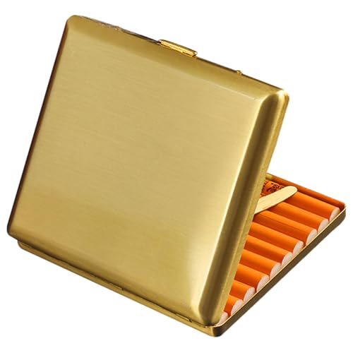 tragbare Zigarettenkartons mit Vintage-Metall, Retro Messinggehäuse Doppelseitiger Federclip for 20er Gold von LKAMCBZMF