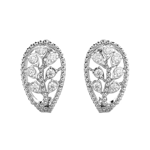 925 Sterling Silber Blatt Liebe Ohrringe | Versilberung Nr. Stein-14 Edelsteingröße-0,01-0,07mm | Gewicht-0,35 ct Form-rund | 5,61 Gramm | LKE_W_00056 von LKBEADS