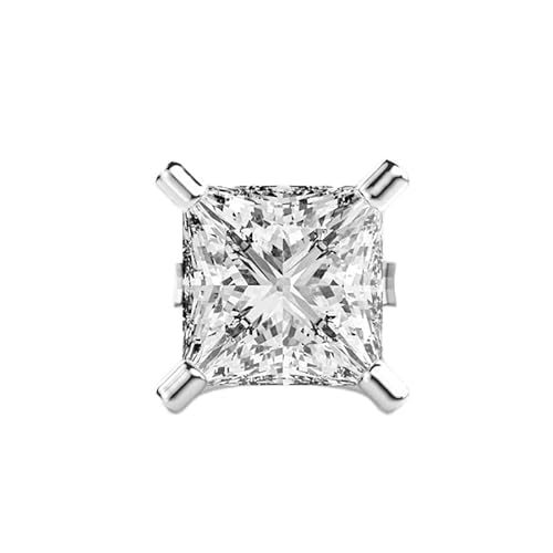 925 Sterling Silber Herren-Ohrstecker Prinzessin | Versilberung | Steinzahl 1 | Edelsteingröße 0,30–0,39 mm | Gewicht 0,3 Karat | Form Prinzessin | 1,64 Gramm | • Luxus • W_00012 von LKBEADS