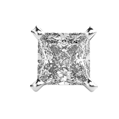 925 Sterling Silber Herren-Ohrstecker Prinzessin | Versilberung | Steinzahl 1 | Edelsteingröße 0,50–0,69 mm | Gewicht 0,5 Karat | Form Prinzessin | 1,73 Gramm | LKE_W_00026 von LKBEADS