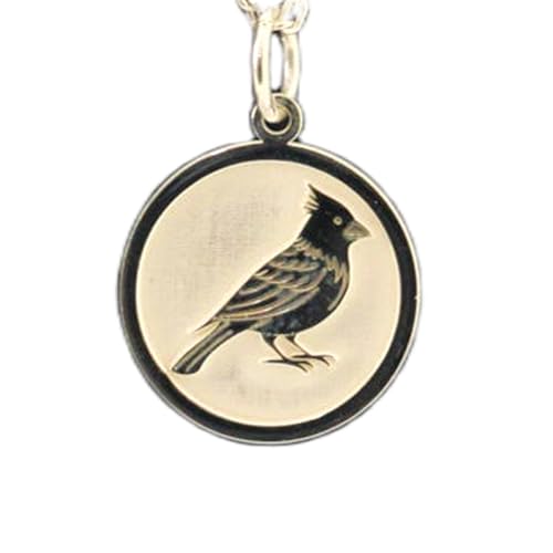 925 Sterling Silber | Kardinal Halskette | Schmuck für Vogelliebhaber | mit 18 Zoll Kettenstift. Größe: 24 mm | Natur-inspirierter Anhänger mit Wildtier-Charm, roter Vogel, versilbert | LKRPS_00283 von LKBEADS