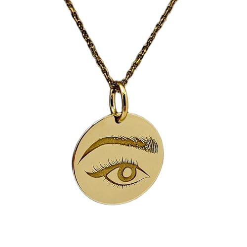 925 Sterling Silber Luxus Anhänger 26mm, Ohne Kette, Frauenauge, zierliche Münze, Scheibenschmuck, 9k Charm, vergoldet Handgefertigt|LK_OPC_01000 von LKBEADS