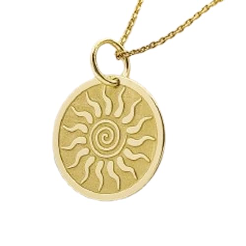 925 Sterling Silber Luxus Anhänger 28mm, Ohne Kette, Spiral Sonne, Münze, Scheibenschmuck, zierlicher Charm, Layering Sunshine, vergoldet Handgefertigt|LK_OPC_00802 von LKBEADS