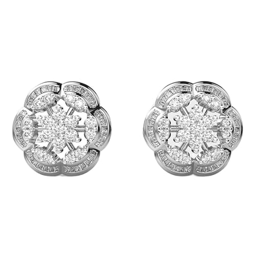 925 Sterling Silber Raahat Ohrstecker | Versilberung Nr. Stein-122 Edelsteingröße-0,01-0,10mm | Gewicht-1,32 Karat Form-Rund & Baguette | 7,644 Gramm | LKE_W_00255 von LKBEADS