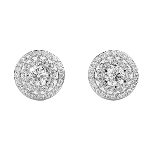 925 Sterling Silber Signature Bold Solitaire Ohrstecker | Versilberung Nr. Stein-78 Edelsteingröße-0,10–0,29 mm | Gewicht-0,92 Karat Form-rund | 3,504 Gramm || W_00277 von LKBEADS