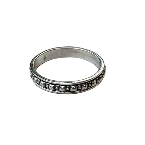 925 Sterling Silber Spinner Ring Unisex, minimalistisches Meditations-Fidget-Band, Meditation zur Angstlinderung, rotierender, gehämmerter Boho-Ring für Entspannung und Komfort | LK_SPV_T_0015 von LKBEADS