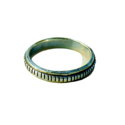925 Sterling Silber Spinner Ring Unisex, minimalistisches Meditations-Fidget-Band, Meditation zur Angstlinderung, rotierender, gehämmerter Boho-Ring für Entspannung und Komfort | LK_SPV_T_0039 von LKBEADS